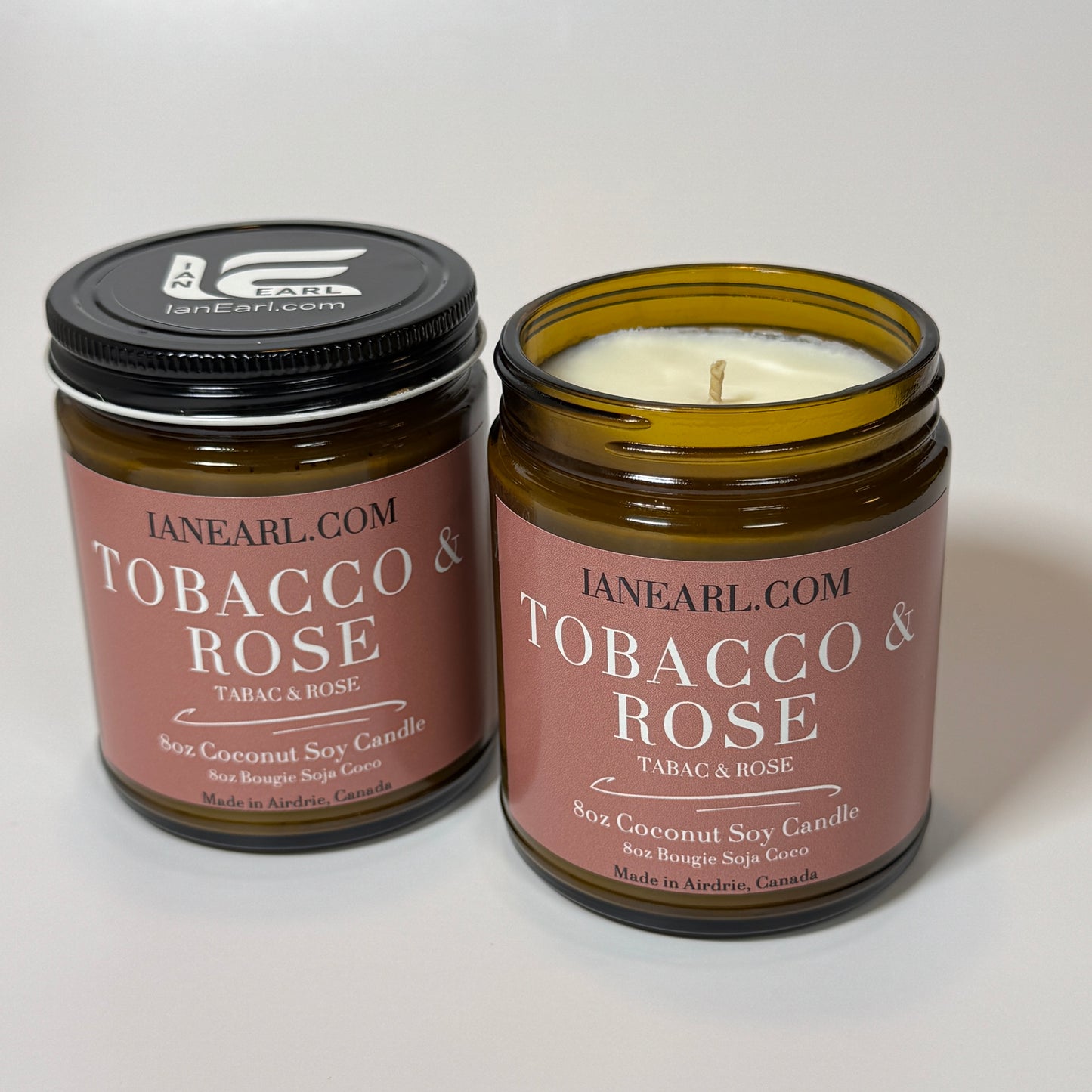Tobacco & Rose - 8oz Coconut Soy Wax Candle - Prismatic Ash Soap Co.