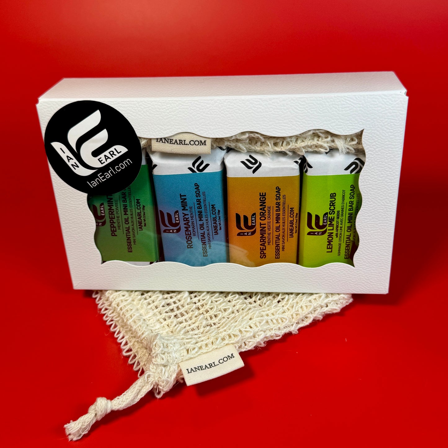 Gift Box - 4 Mini Bar Soaps - REFRESH Collection with Soap Saver Bag