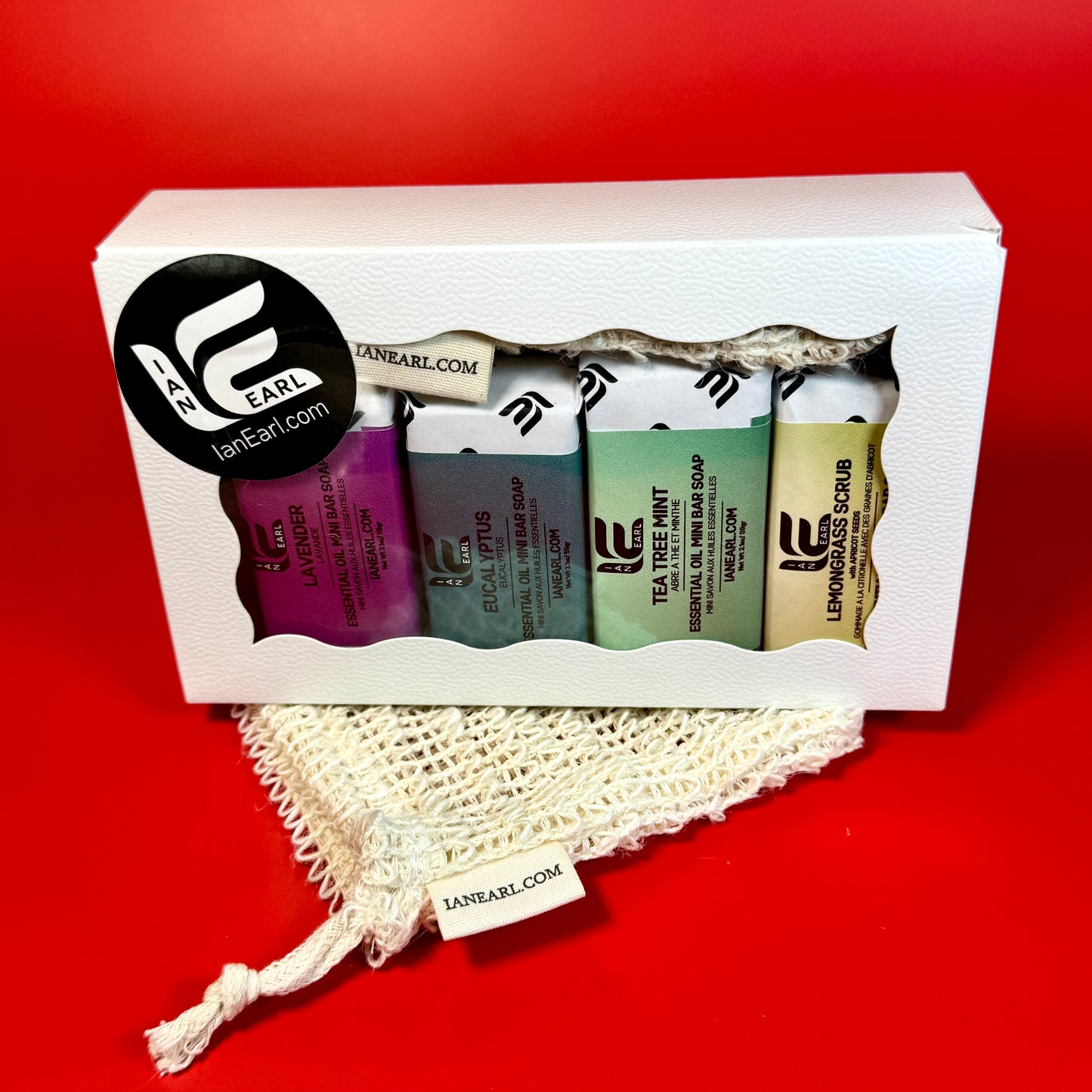 Gift Box - 4 Mini Bar Soaps - RESTORE Collection with Soap Saver Bag - Prismatic Ash Soap Co.