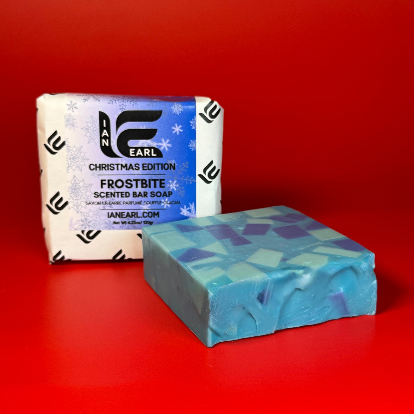 Gift Box - Peppermint Candy & Frostbite Scented Bar Soap with Soap Saver Bag