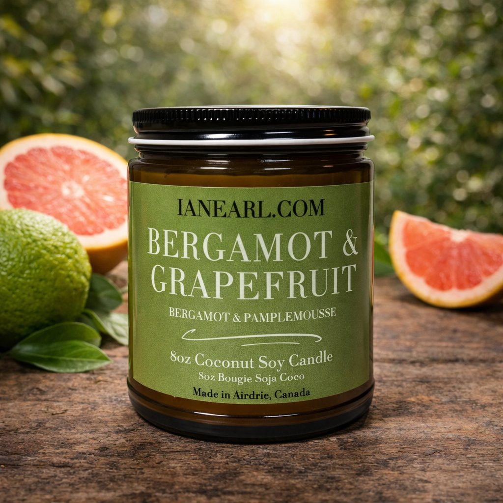 Bergamot & Grapefruit - 8oz Coconut Soy Wax Candle