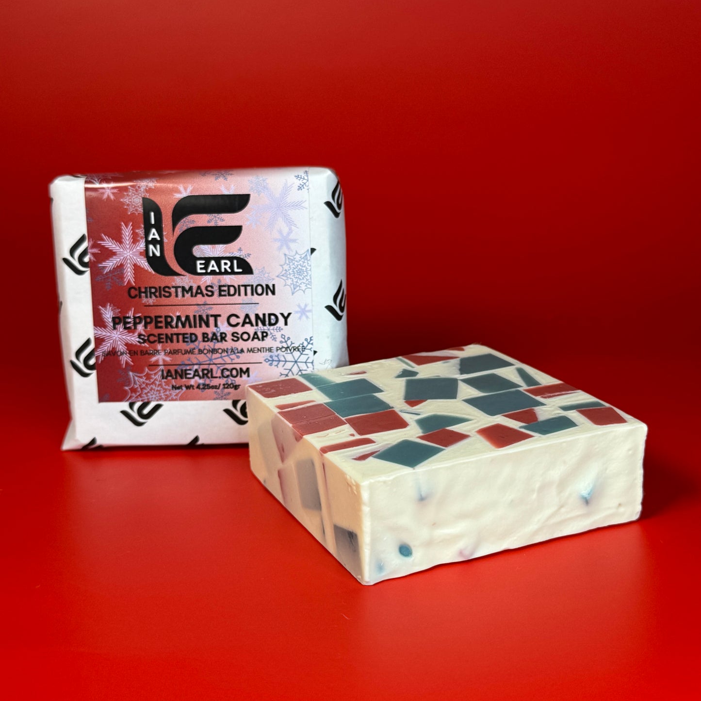 Gift Box - Peppermint Candy & Frostbite Scented Bar Soap with Soap Saver Bag