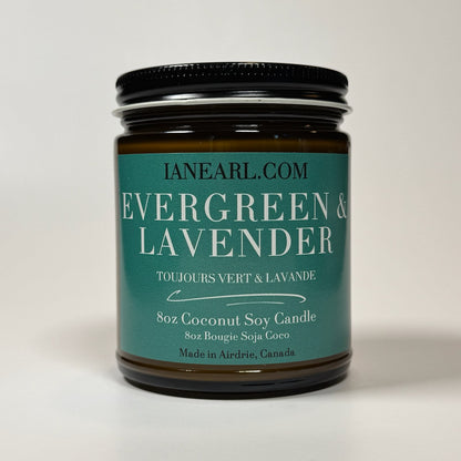Evergreen & Lavender - 8oz Coconut Soy Candle