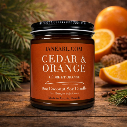 Cedar & Orange - 8oz Coconut Soy Candle