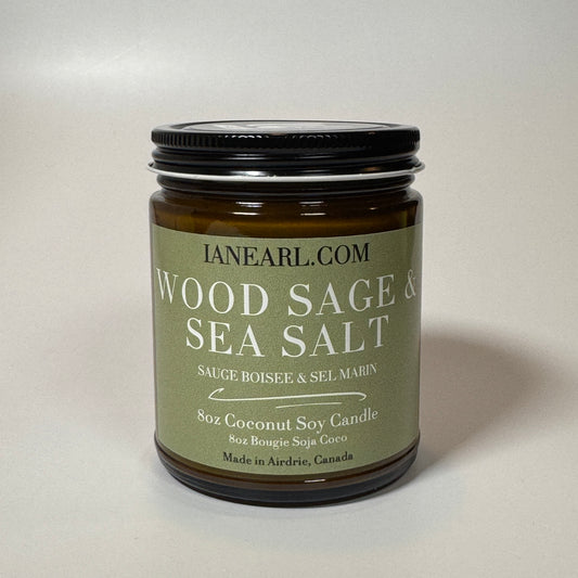 Wood Sage & Sea Salt - 8oz Coconut Soy Wax Candle