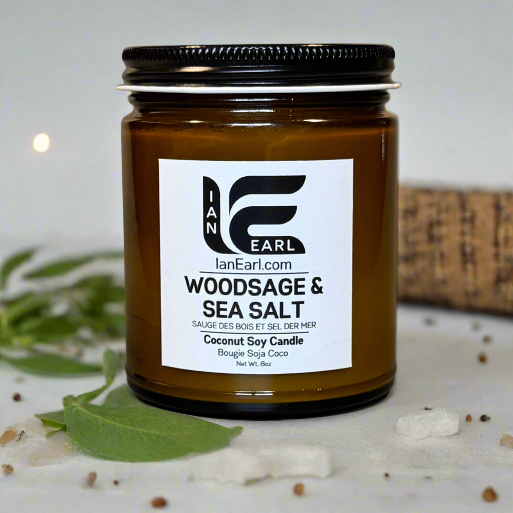 Woodsage & Sea Salt - Coconut Soy Wax - 8oz Candle