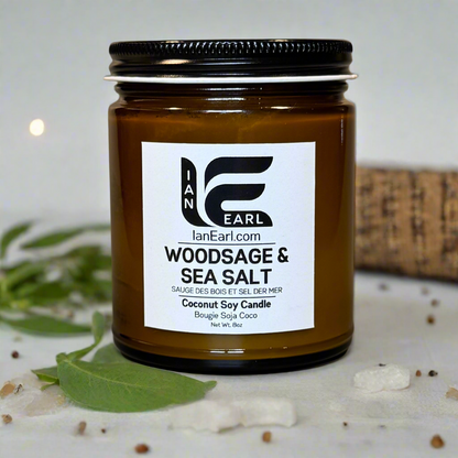 Woodsage & Sea Salt - Coconut Soy Wax - 8oz Candle