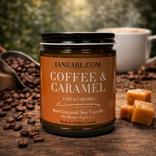 Coffee & Caramel - 8oz Coconut Soy Candle - Prismatic Ash Soap Co.