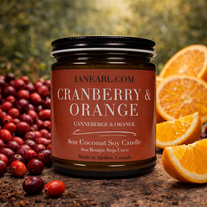 Cranberry & Orange - 8oz Coconut Soy Candle