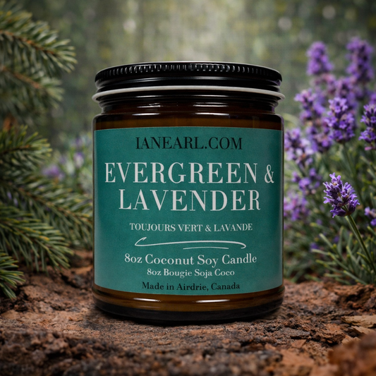 Evergreen & Lavender - 8oz Coconut Soy Candle
