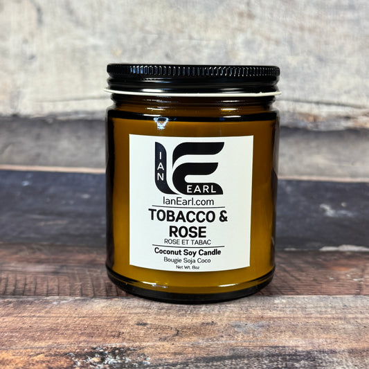 Tobacco & Rose - Coconut Soy Wax - 8oz Candle
