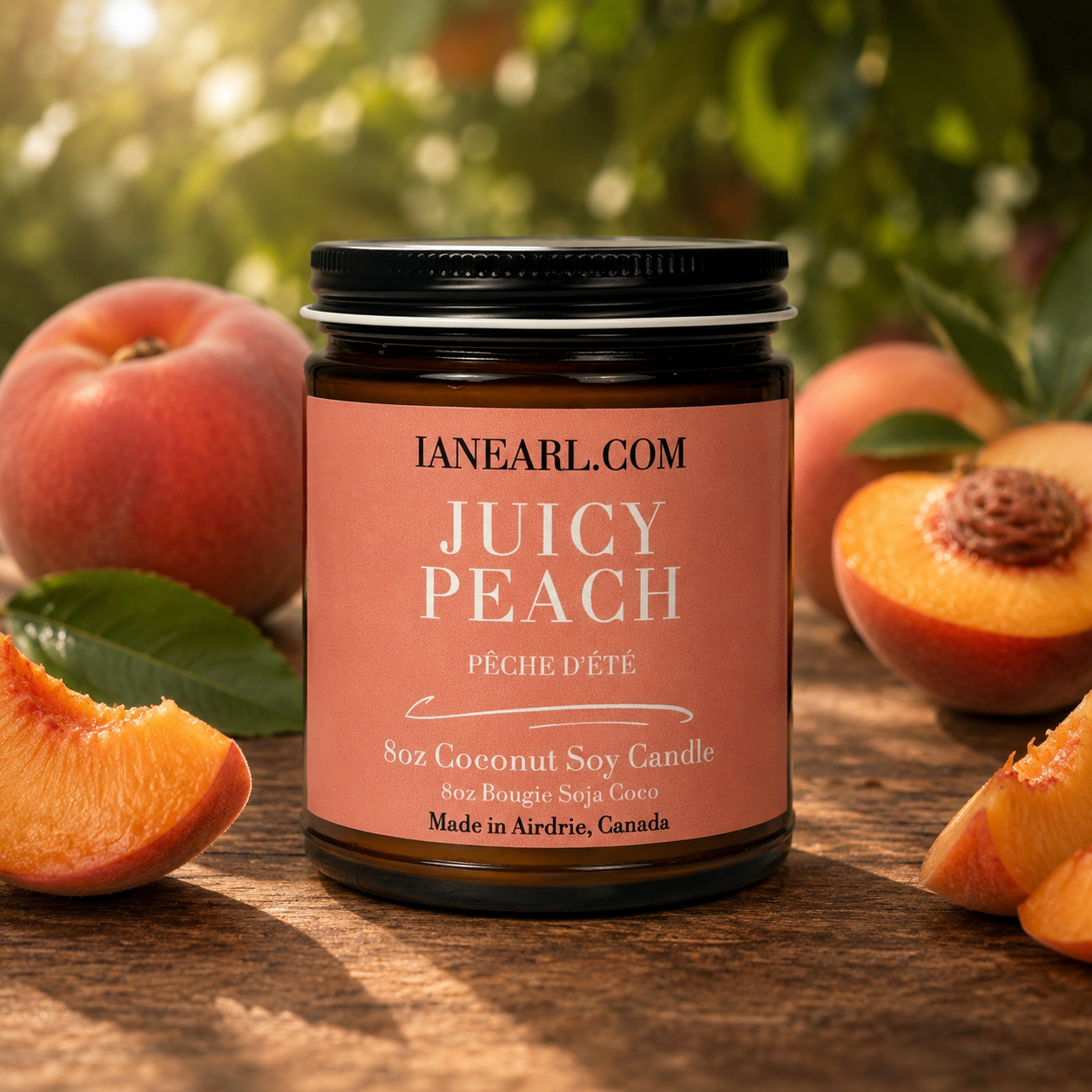 Juicy Peach - 8oz Coconut Soy Candle