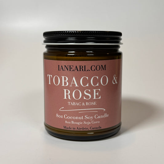 Tobacco & Rose - 8oz Coconut Soy Wax Candle