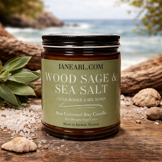 Wood Sage & Sea Salt - 8oz Coconut Soy Wax Candle