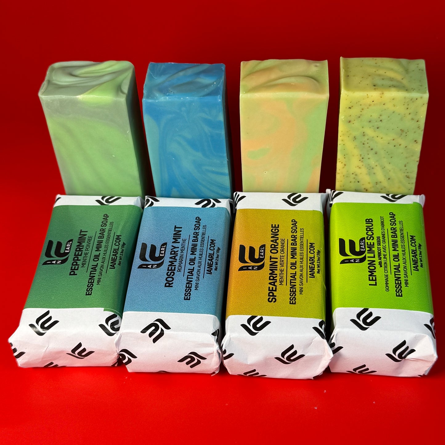 Gift Box - 4 Mini Bar Soaps - REFRESH Collection with Soap Saver Bag