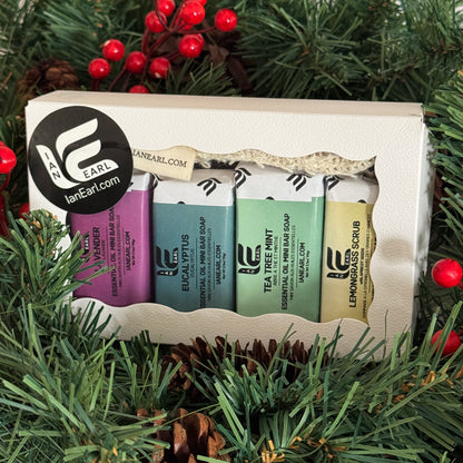 Gift Box - 4 Mini Bar Soaps - RESTORE Collection with Soap Saver Bag