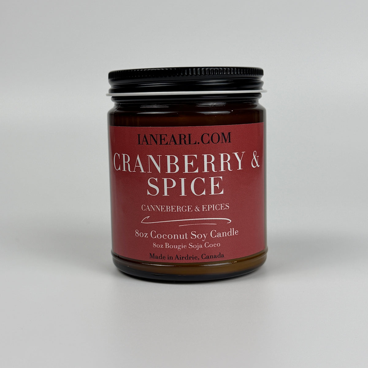 Cranberry & Spice - 8oz Coconut Soy Candle - Prismatic Ash Soap Co.