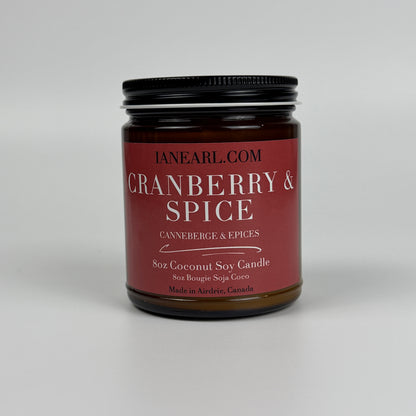 Cranberry & Spice - 8oz Coconut Soy Candle - Prismatic Ash Soap Co.