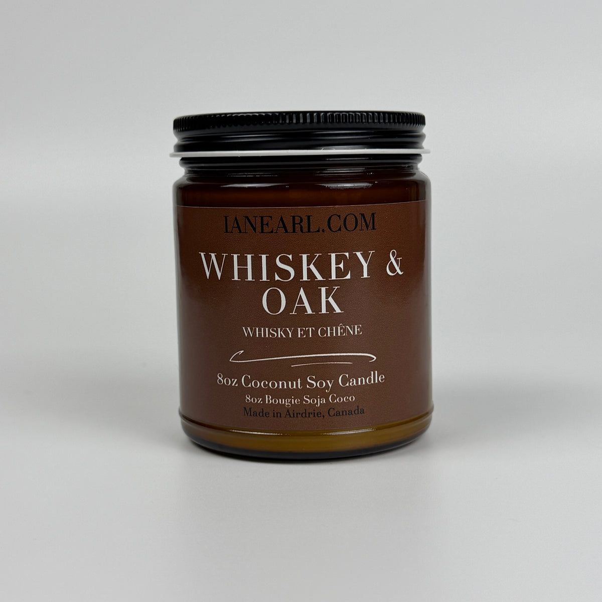 Whiskey & Oak - 8oz Coconut Soy Candle - Prismatic Ash Soap Co.