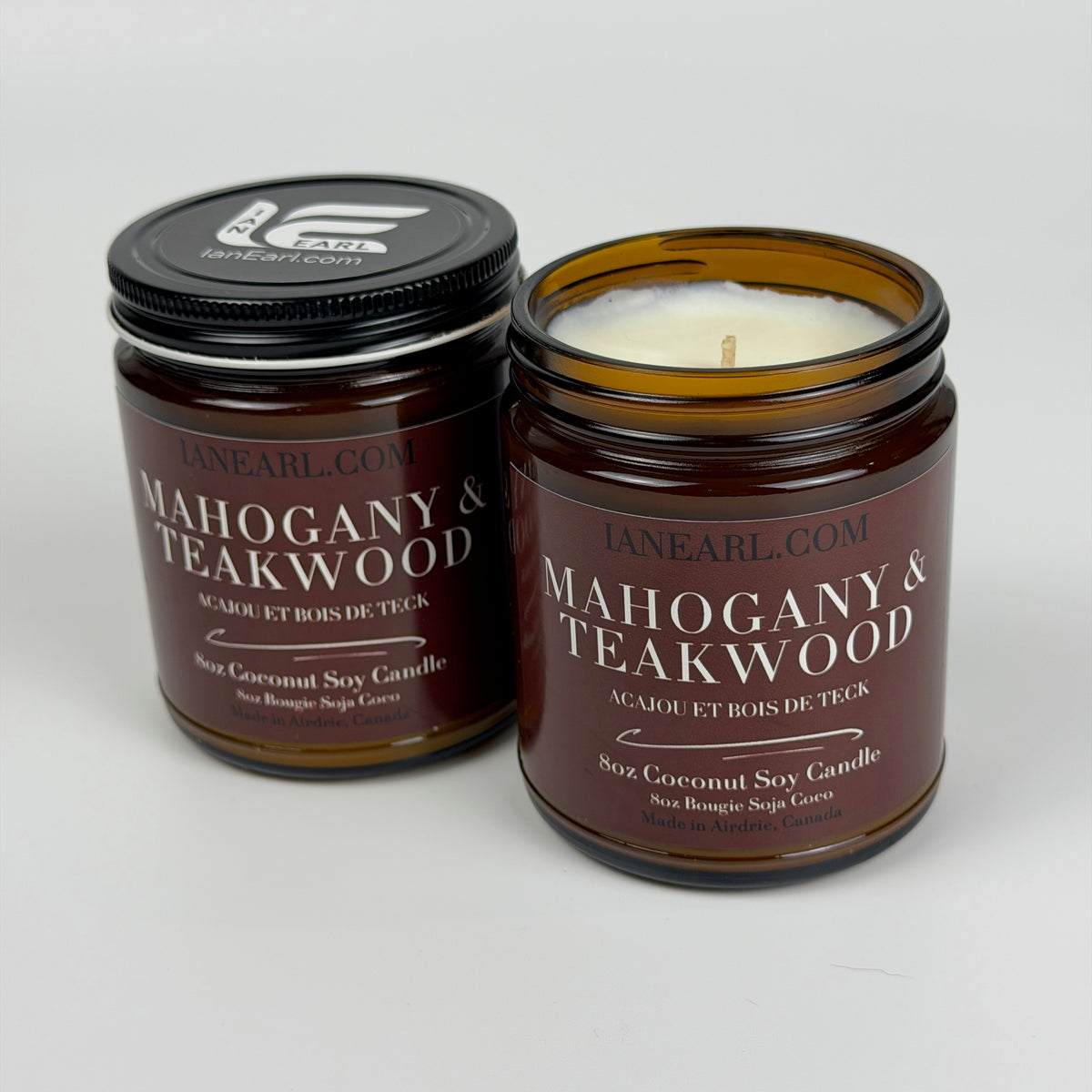 Mahogany & Teakwood - 8oz Coconut Soy Candle - Prismatic Ash Soap Co.