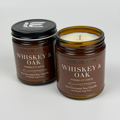 Whiskey & Oak - 8oz Coconut Soy Candle - Prismatic Ash Soap Co.