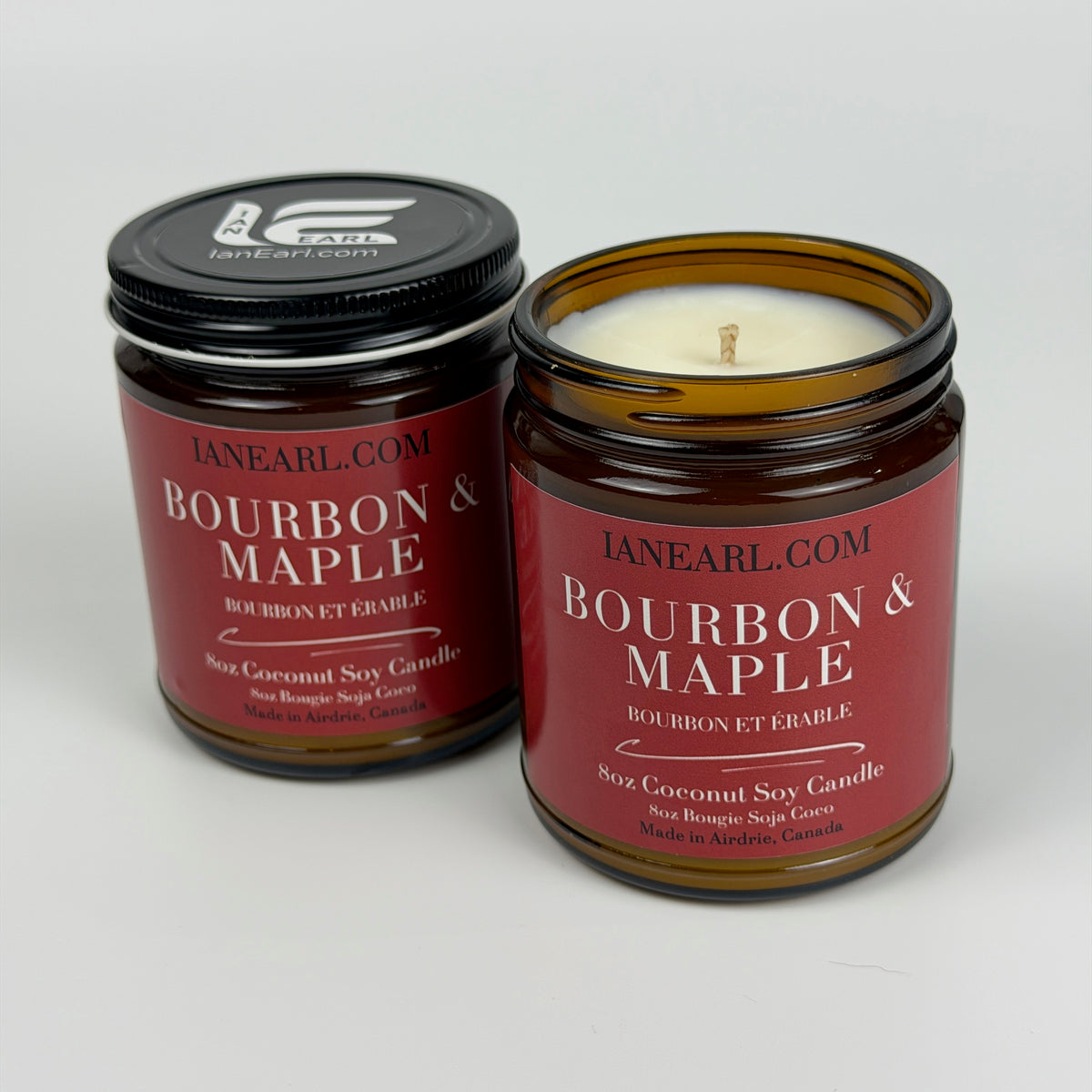 Bourbon & Maple- 8oz Coconut Soy Candle - Prismatic Ash Soap Co.