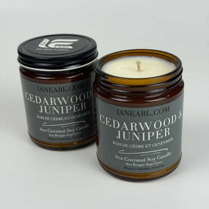 Cedarwood & Juniper - 8oz Coconut Soy Candle - Prismatic Ash Soap Co.