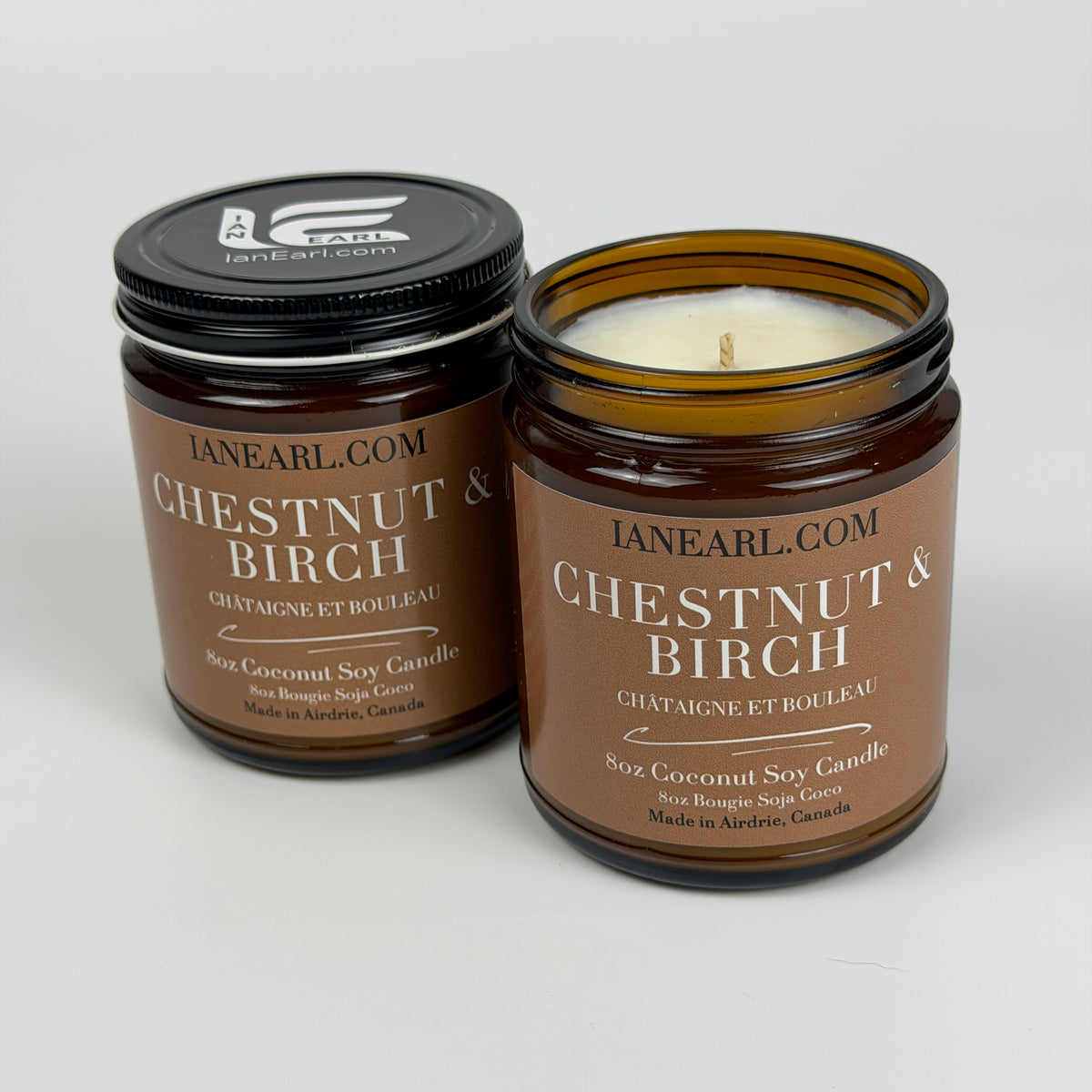 Chestnut & Birch - 8oz Coconut Soy Candle - Prismatic Ash Soap Co.