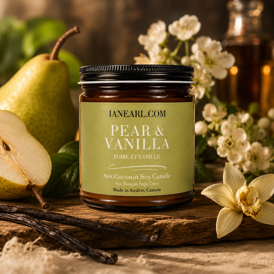 Pear & Vanilla - 8oz Coconut Soy Candle - Prismatic Ash Soap Co.