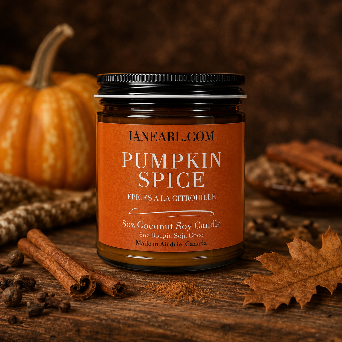 Pumpkin Spice - 8oz Coconut Soy Candle - Prismatic Ash Soap Co.