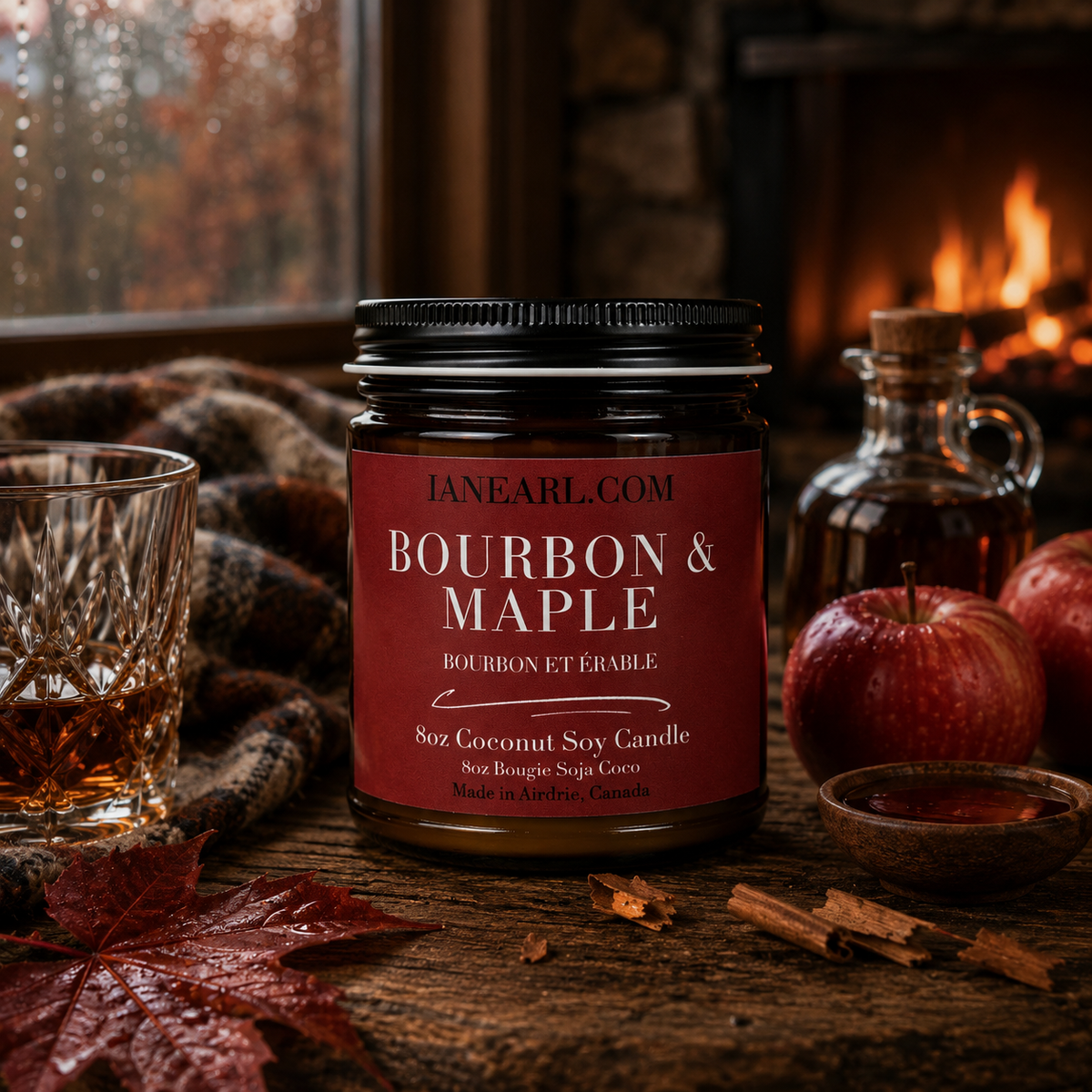 Bourbon & Maple- 8oz Coconut Soy Candle - Prismatic Ash Soap Co.