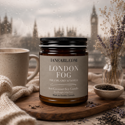 London Fog - 8oz Coconut Soy Candle - Prismatic Ash Soap Co.