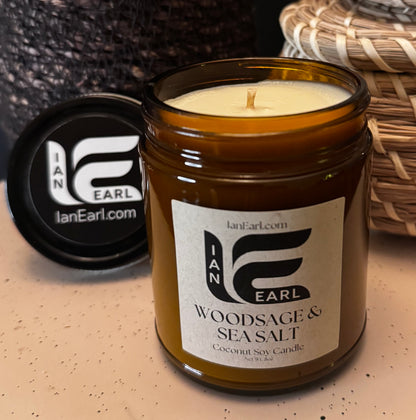 Woodsage & Sea Salt - Coconut Soy Wax - 8oz Candle