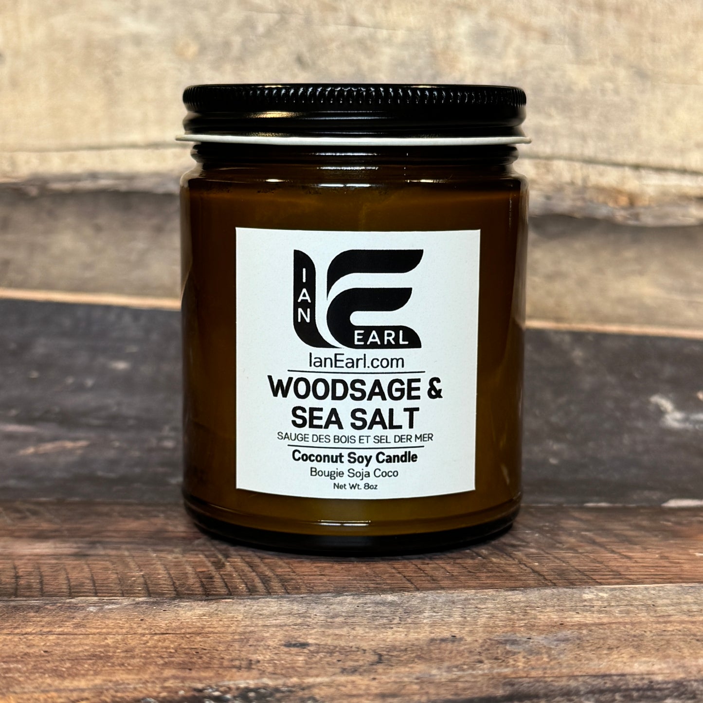 Woodsage & Sea Salt - Coconut Soy Wax - 8oz Candle